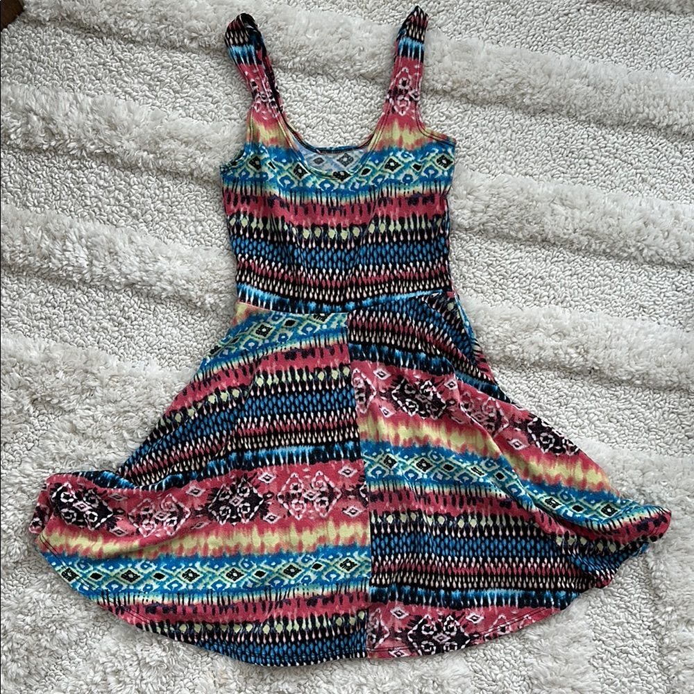 Colorful Patterned Sleeveless Dress